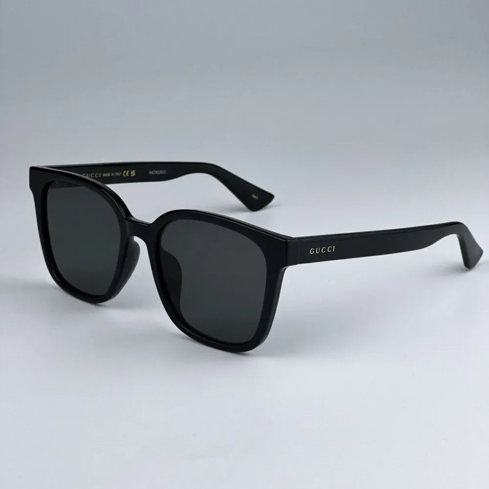 NEW Gucci GG1346SK 001 Black Grey Square Unisex Sunglasses GG 1346SK